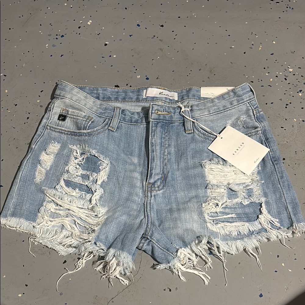 KanCan Light Blue Distressed Jean Shorts